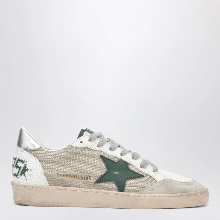 Golden Goose - Ballstar sneakers in white and green with vintage effect