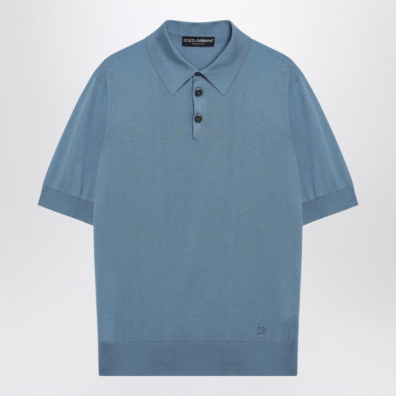 Shirts & Tops Dolce&Gabbana - Light blue silk polo shirt - 50 IT Brand
