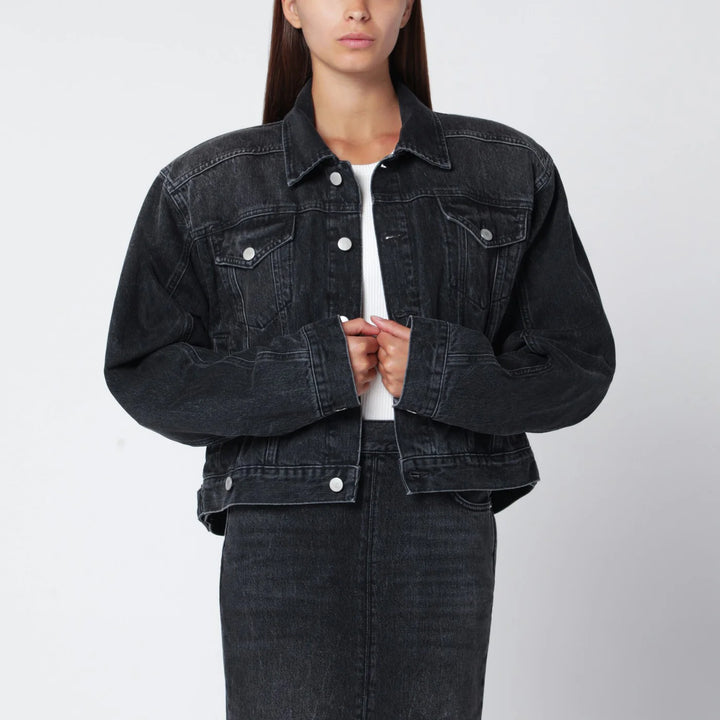 HAIKURE - Black washed-effect Renee denim jacket