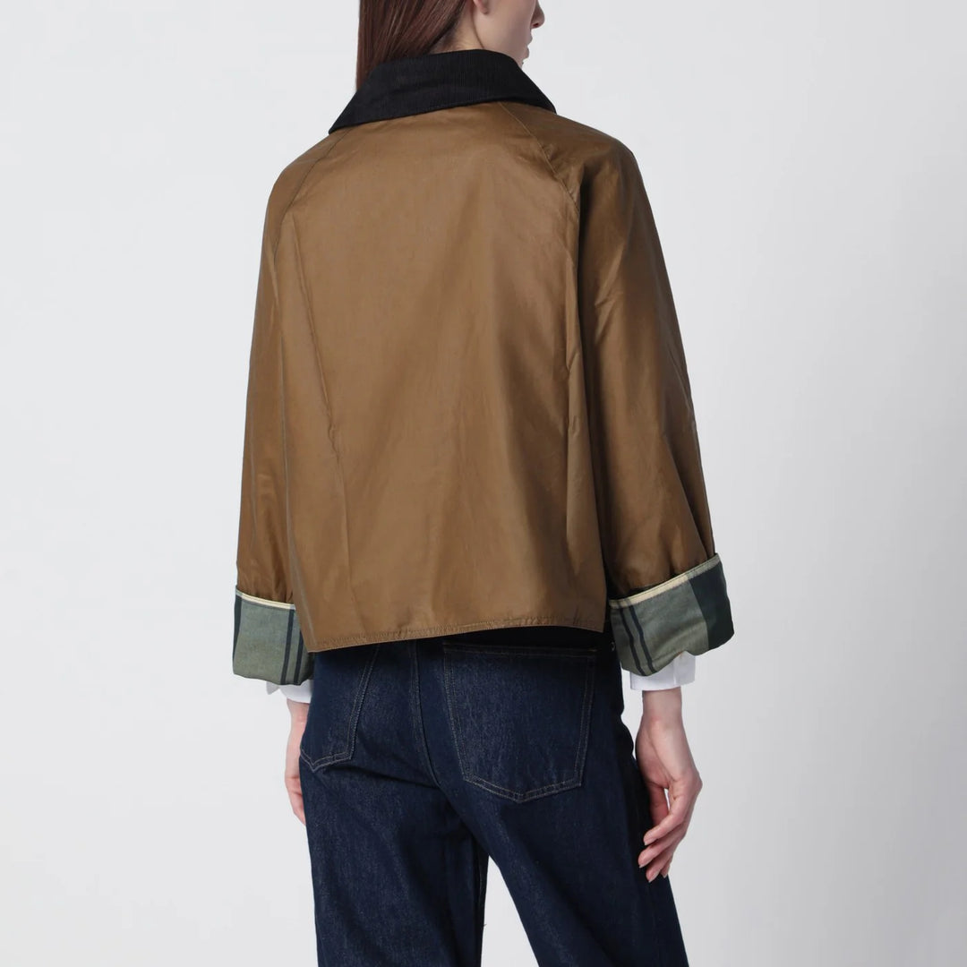 Barbour - Alma jacket sand beige/olive green in waxed cotton