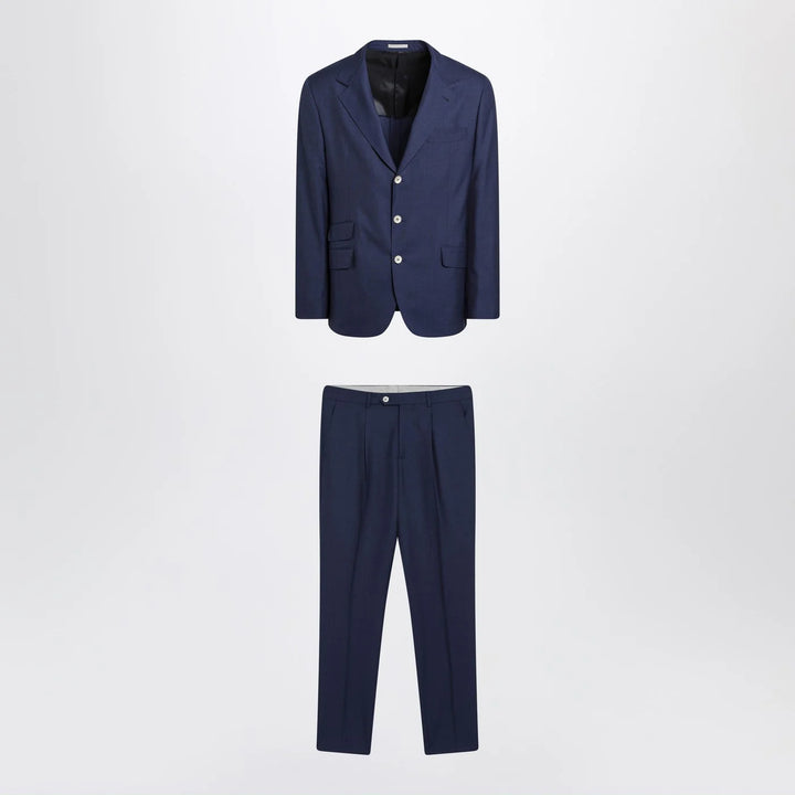 Brunello Cucinelli - Blue single-breasted wool suit