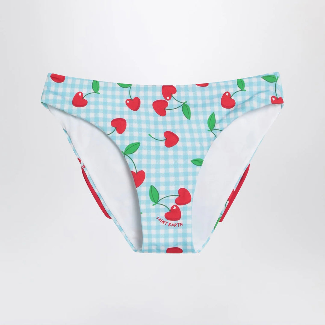 MC2 Saint Barth - Madame slip with Vichy and cherries pattern