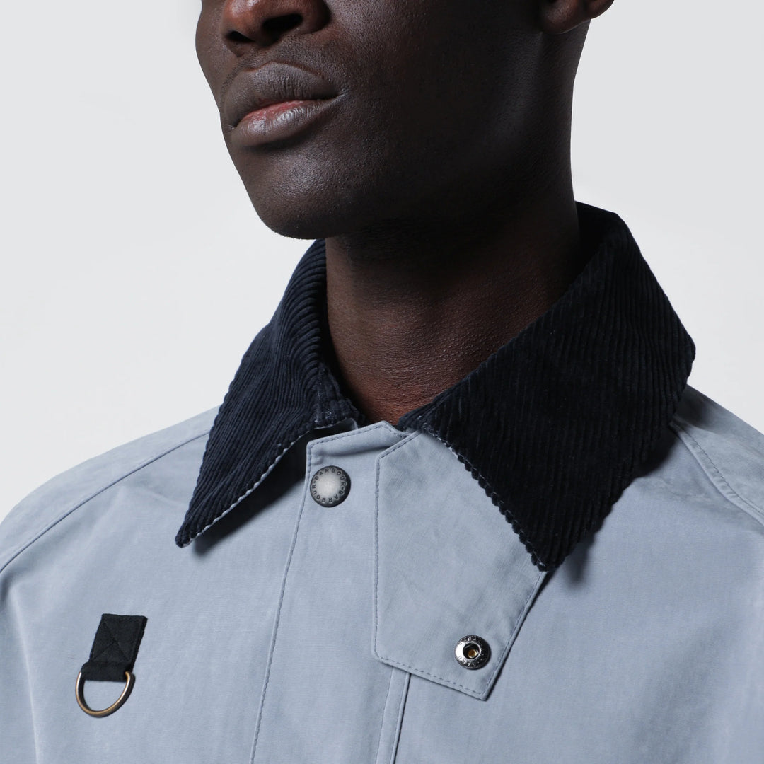 Barbour - Light blue washed Spey jacket in cotton blend