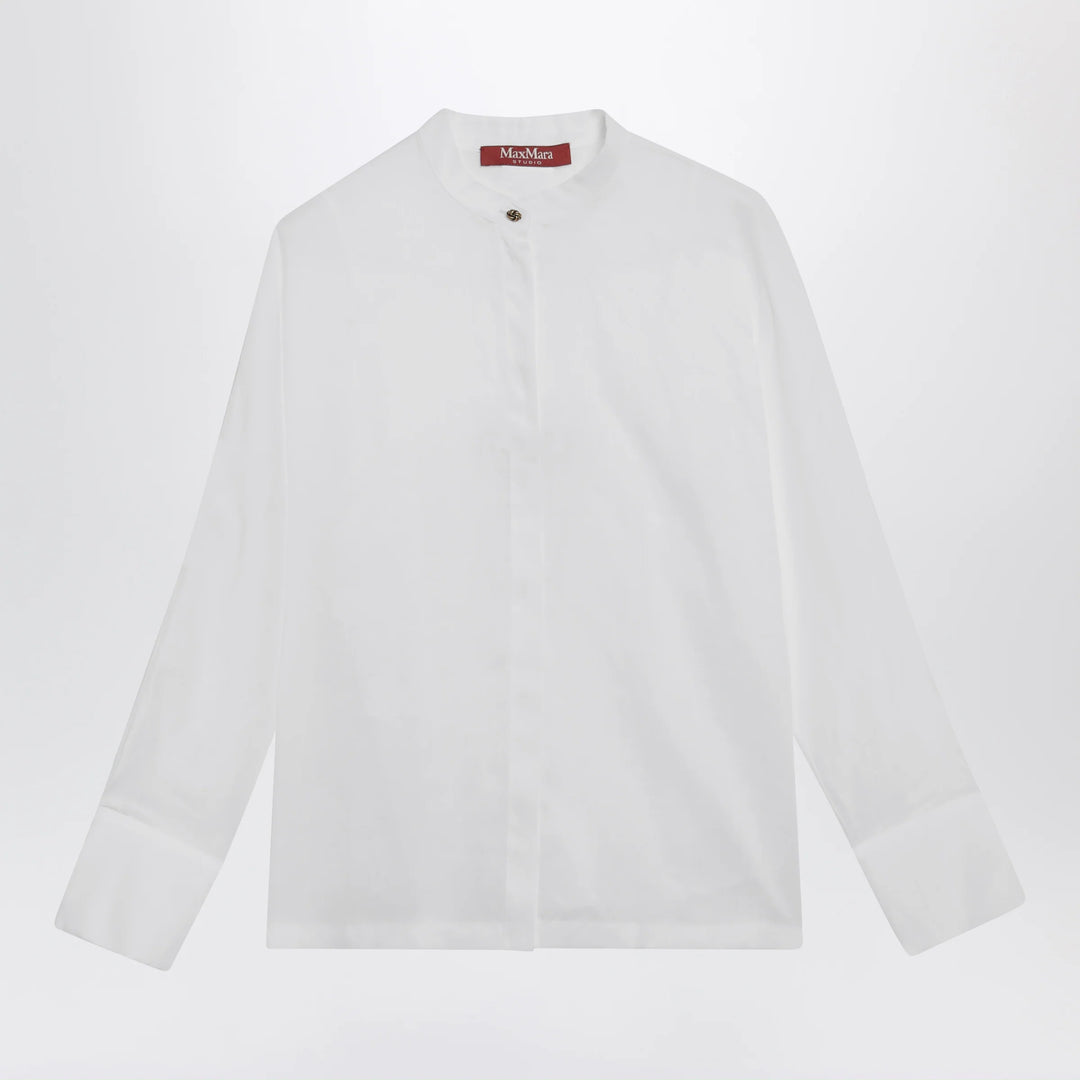 Max Mara Studio - Baldili ramie canvas shirt in white
