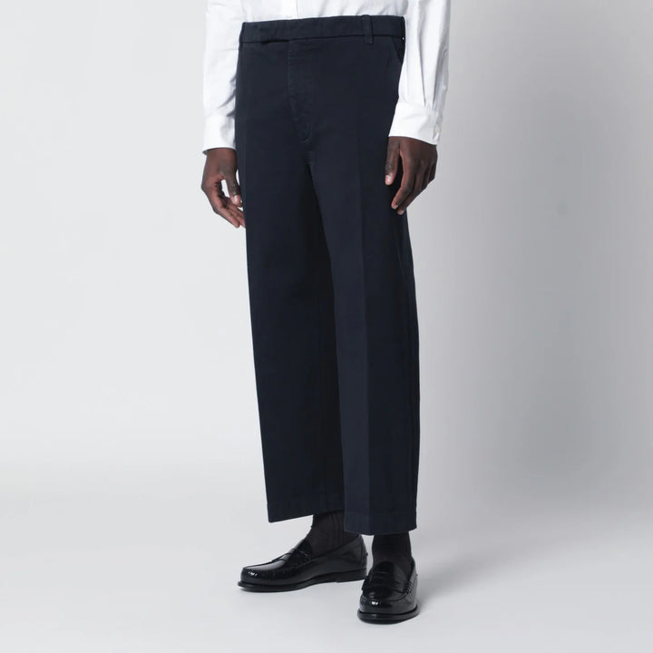 Thom Browne - Navy blue cotton trousers