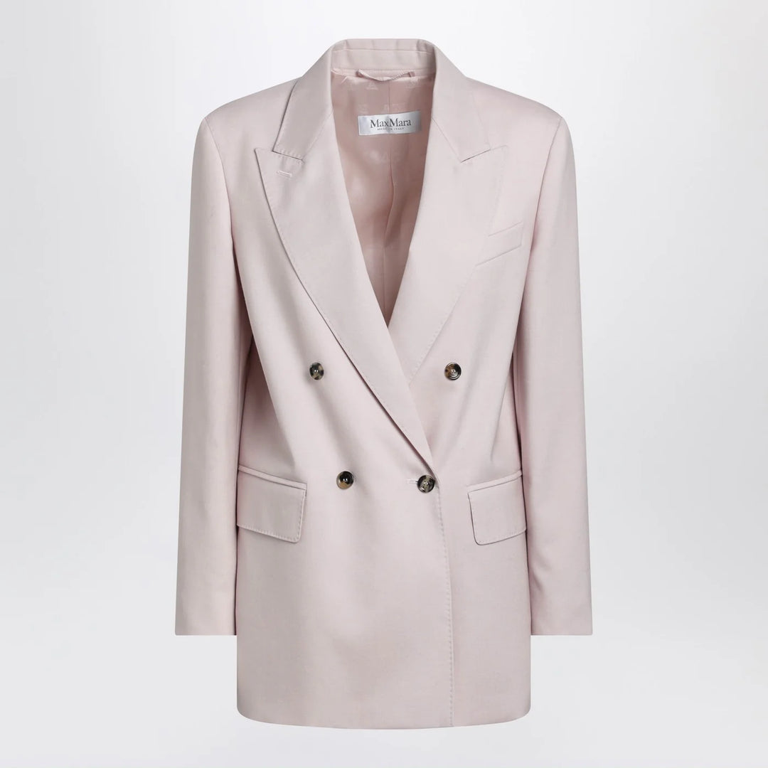 Max Mara - Dusty beige double-breasted wool-blend jacket