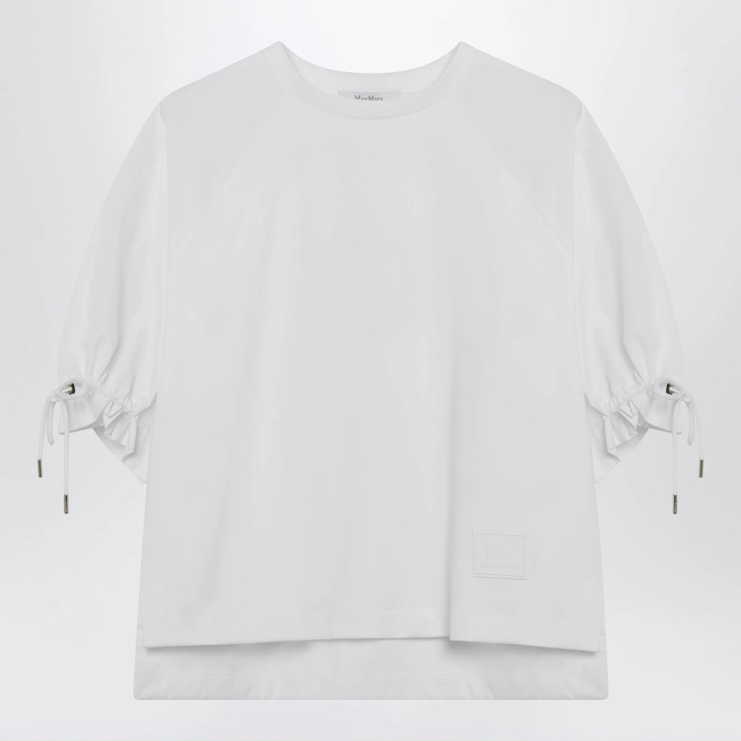 Max Mara - Optical white cotton-blend jersey top