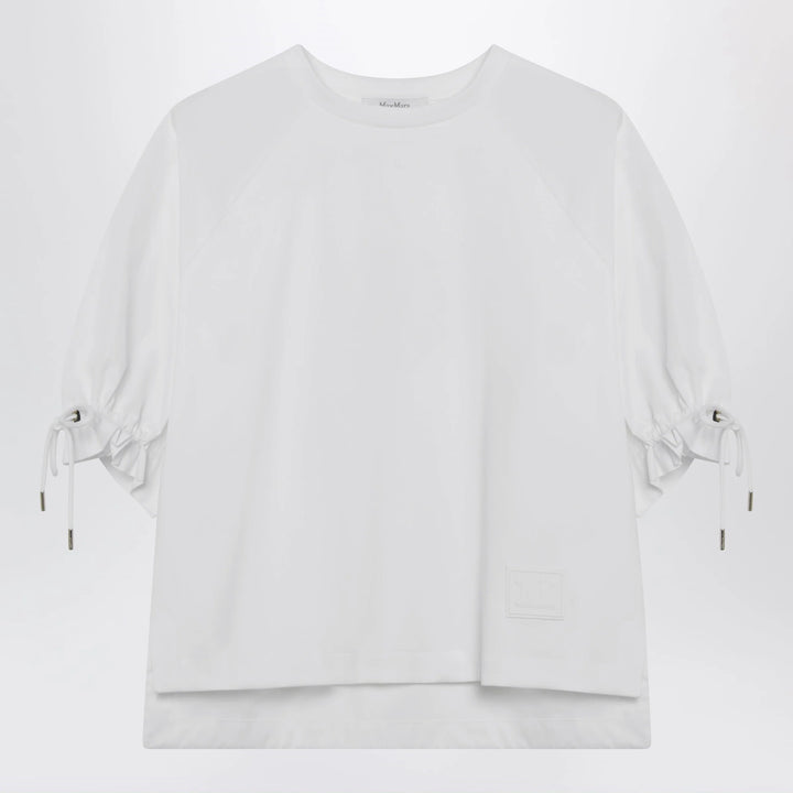 Max Mara - Optical white cotton-blend jersey top
