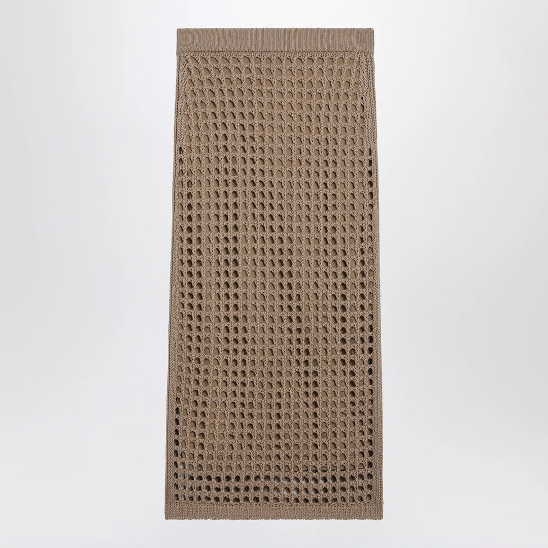 Max Mara - Mesh cotton maxi skirt in Desert