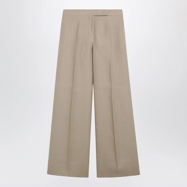 Max Mara - Regular-fit linen natté trousers in sand