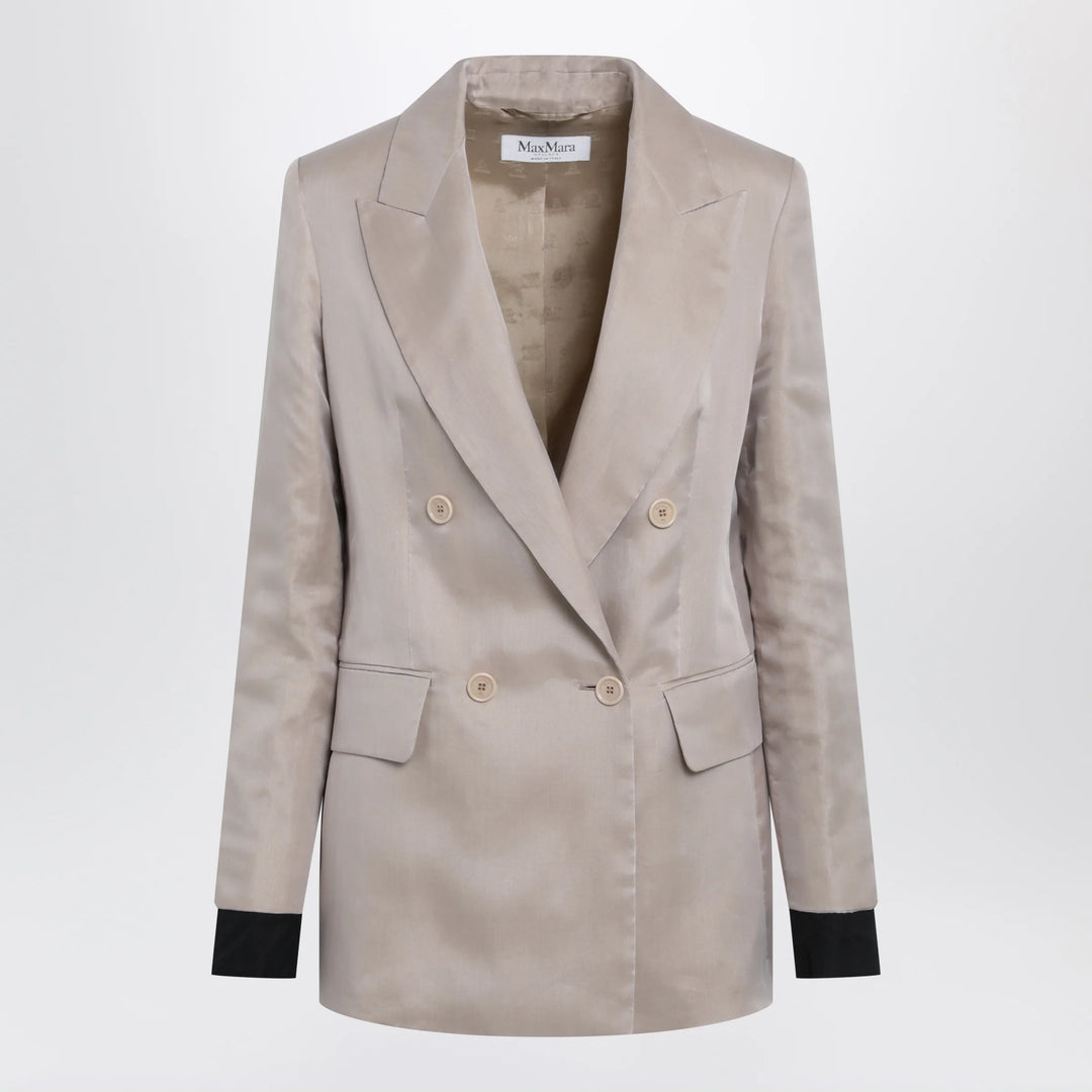 Max Mara - Oversized linen and organza blazer in pink