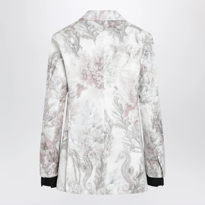 Max Mara - Slim blazer in printed organza and cotton gabardine