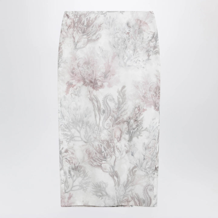 Max Mara - Pencil skirt in printed gabardine and organza