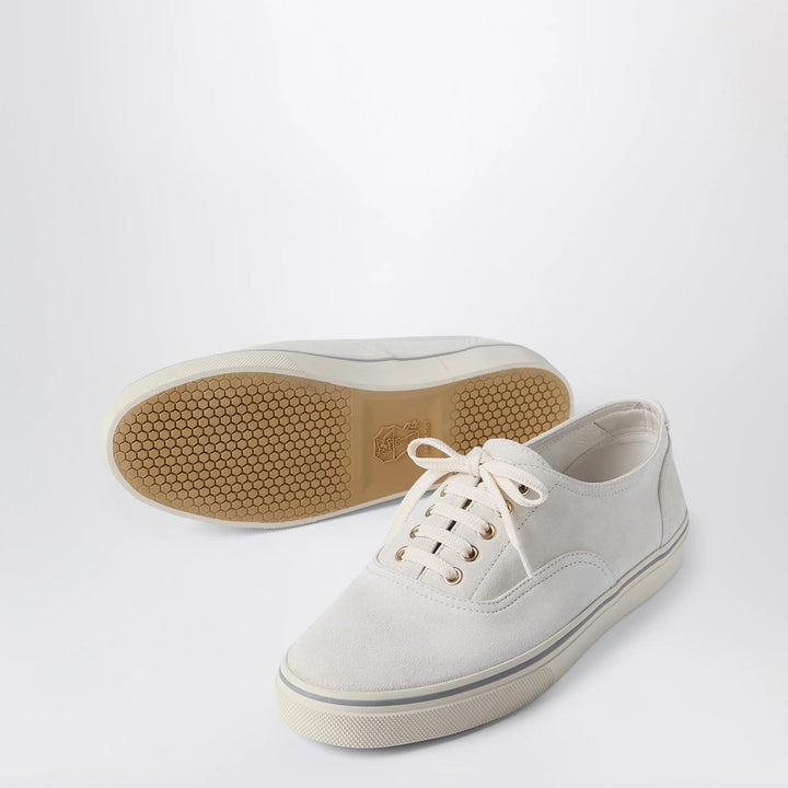 Brunello Cucinelli - White suede calfskin sneakers