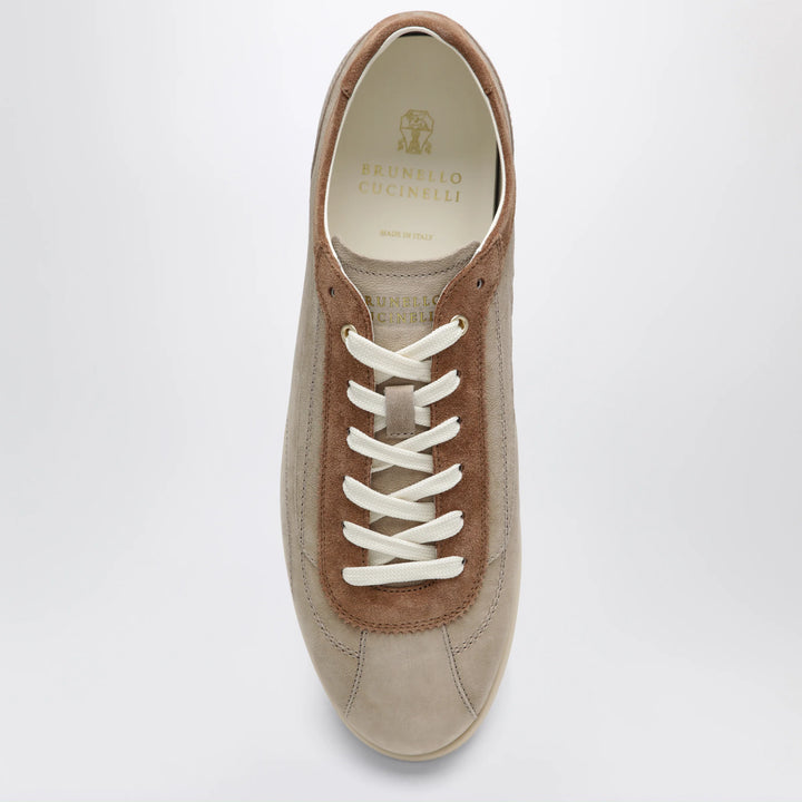 Brunello Cucinelli - Beige low-top suede lace-up sneakers