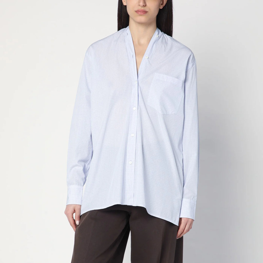 6397 - Light blue checkered cotton shirt