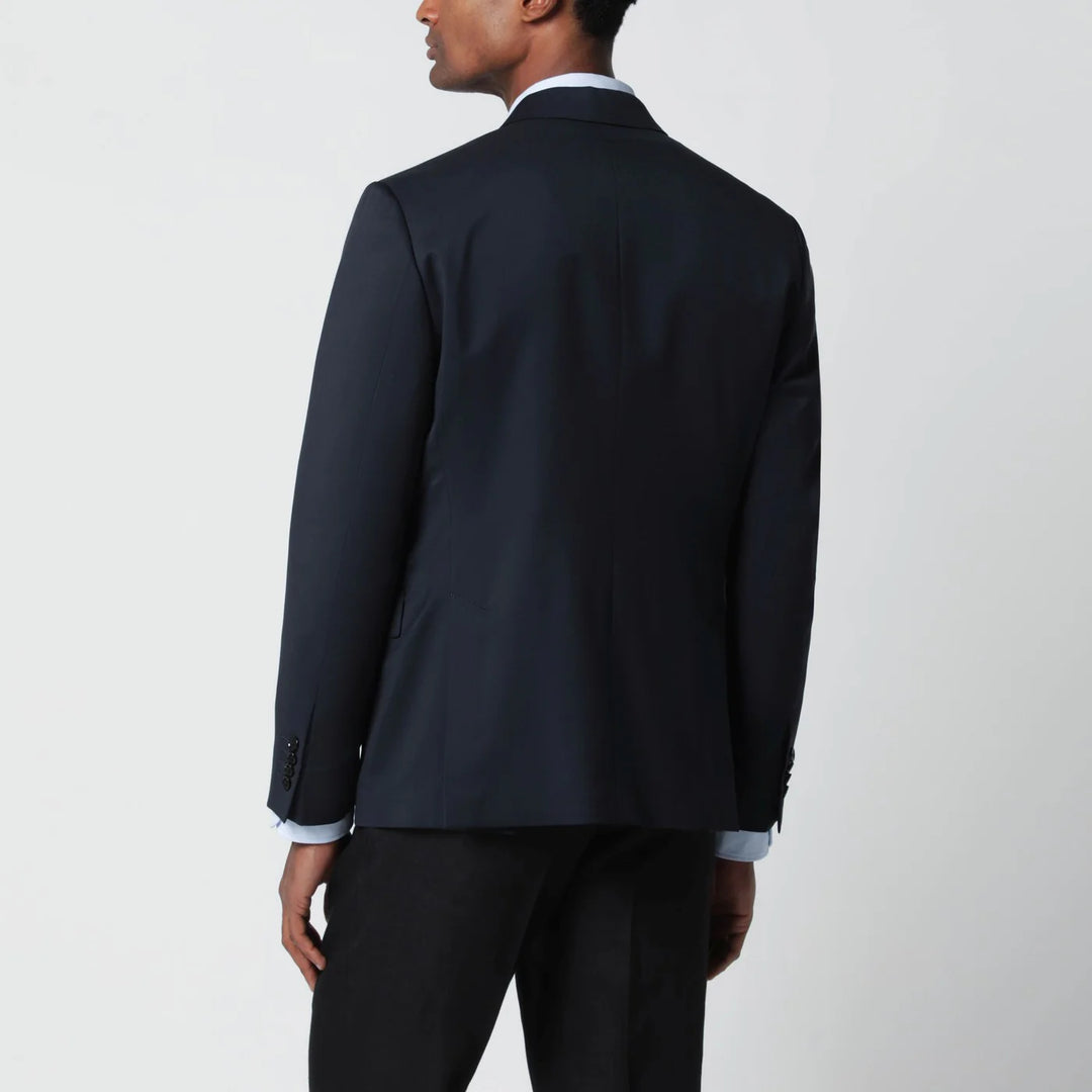 Lardini - Blue double-breasted wool jacket