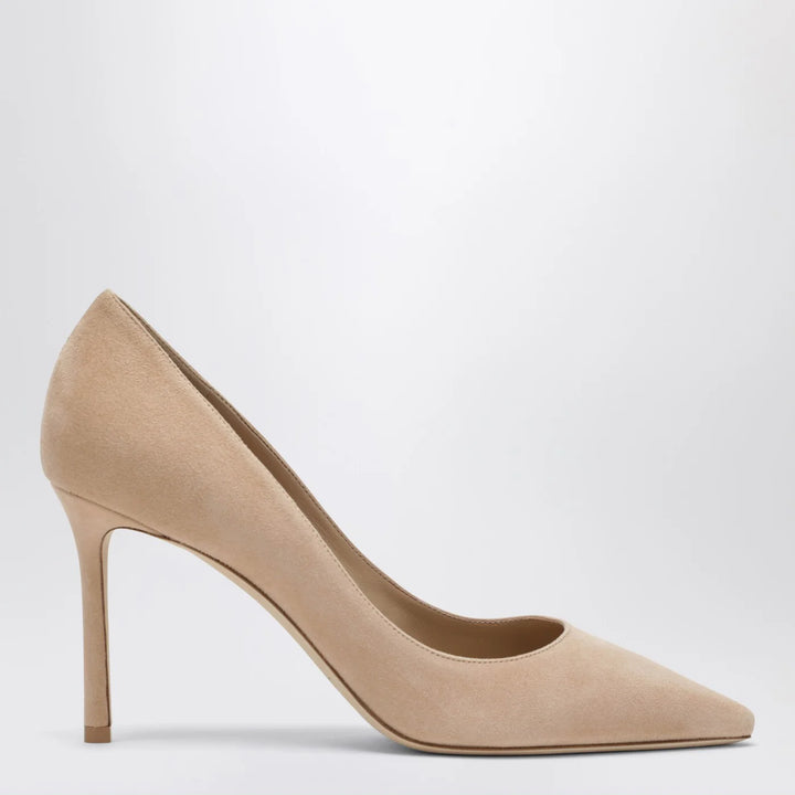 Jimmy Choo - Romy 85 light beige suede pumps