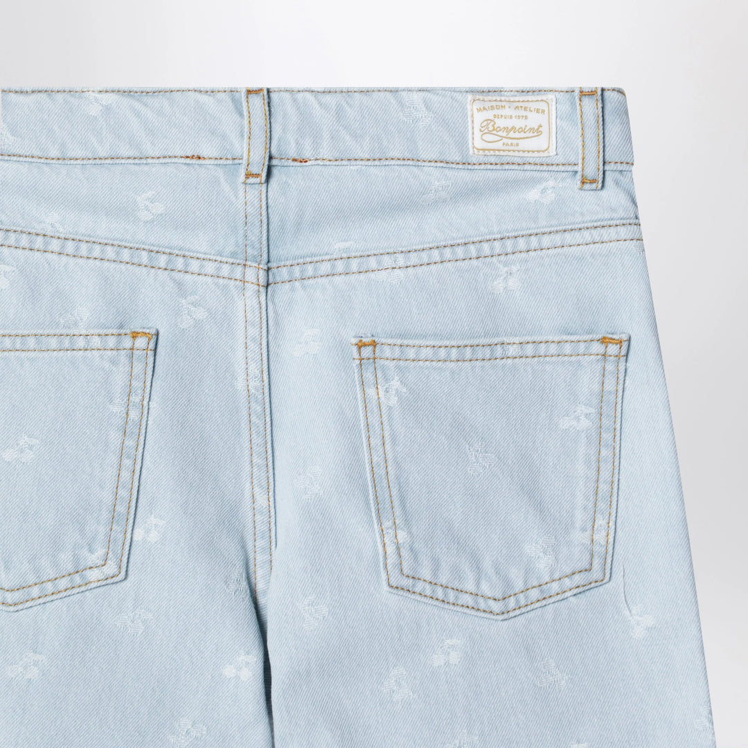 Bonpoint - Eloha denim jeans with jacquard cherries