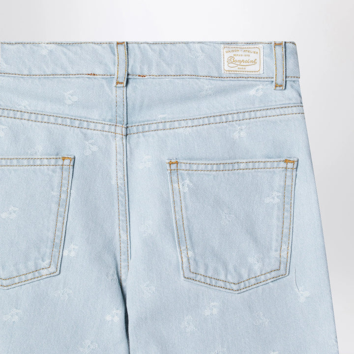 Bonpoint - Eloha denim jeans with jacquard cherries