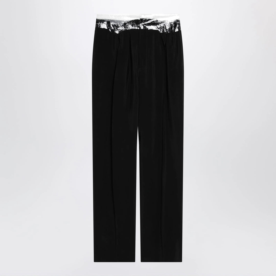 Maison Margiela - Black pants with tape-detail waistband