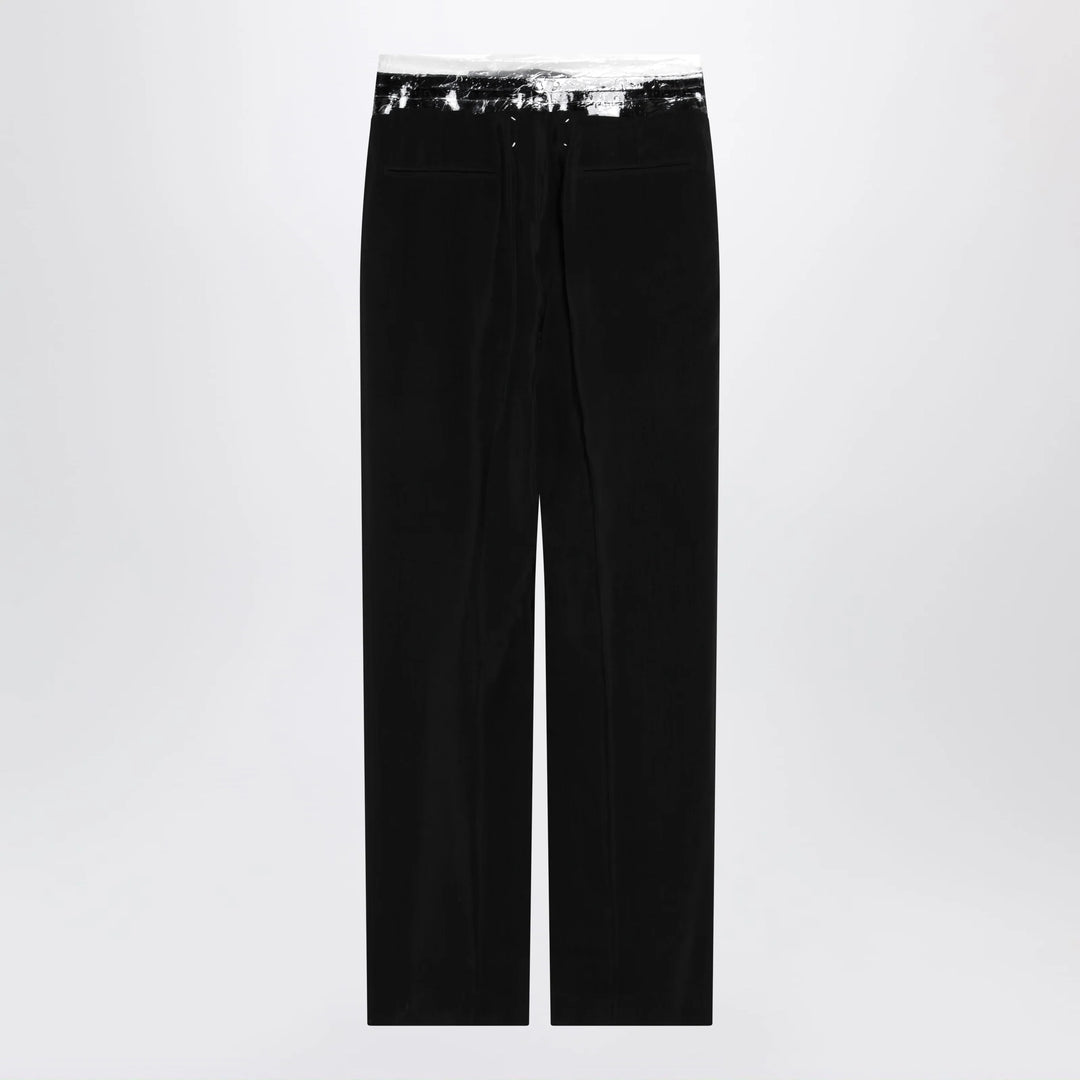 Maison Margiela - Black pants with tape-detail waistband
