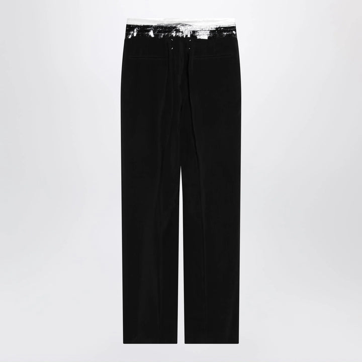 Maison Margiela - Black pants with tape-detail waistband