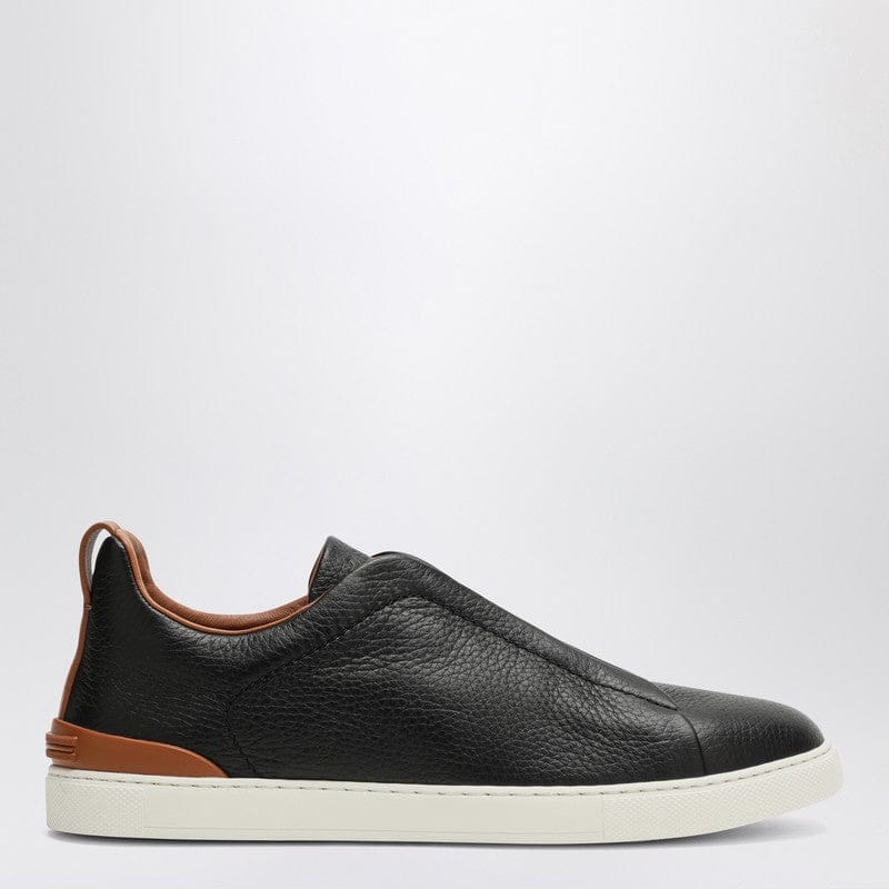 Shoes ZEGNA - Triple Stitch leather sneakers in black - 7 UK Brand