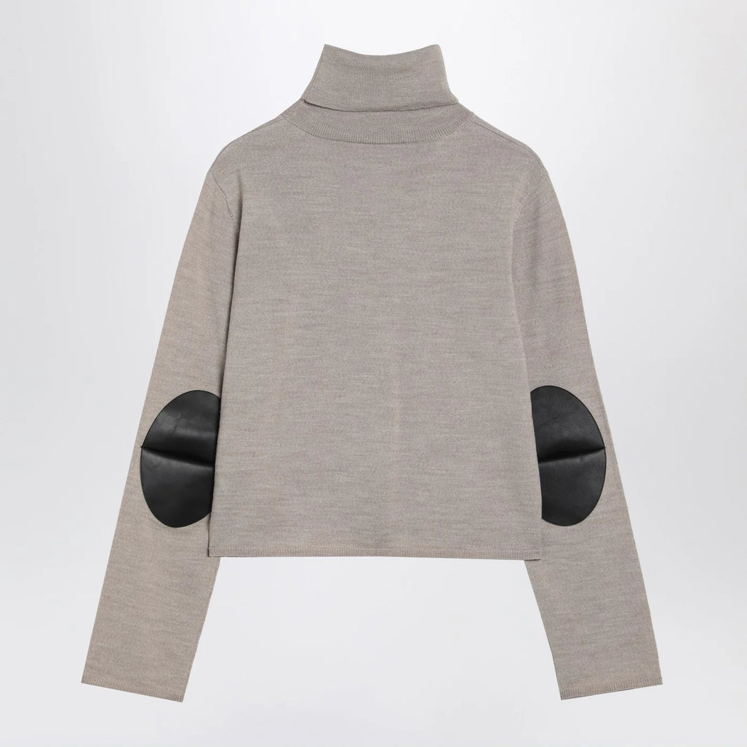 MM6 Maison Margiela - Beige wool blend turtleneck sweater