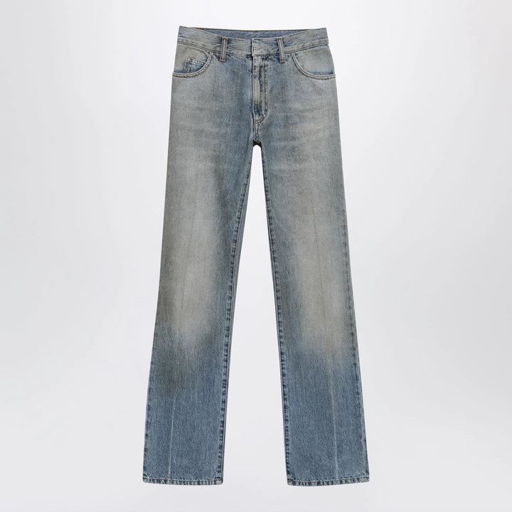 MM6 Maison Margiela - Straight-leg high-waist cotton jeans in medium blue