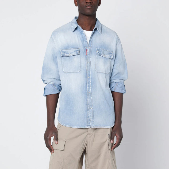 Dsquared2 - Light blue washed denim shirt