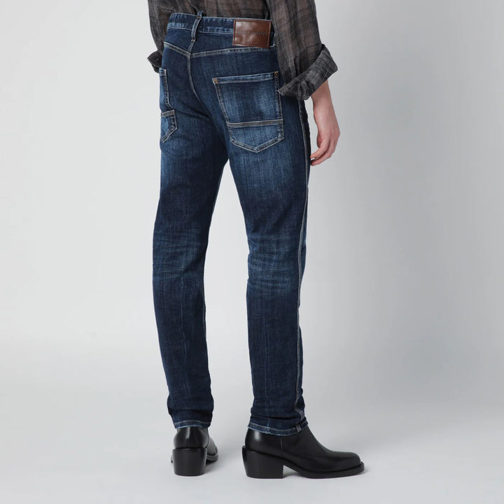 Dsquared2 - Slim-fit jeans in blue washed denim with distressed details
