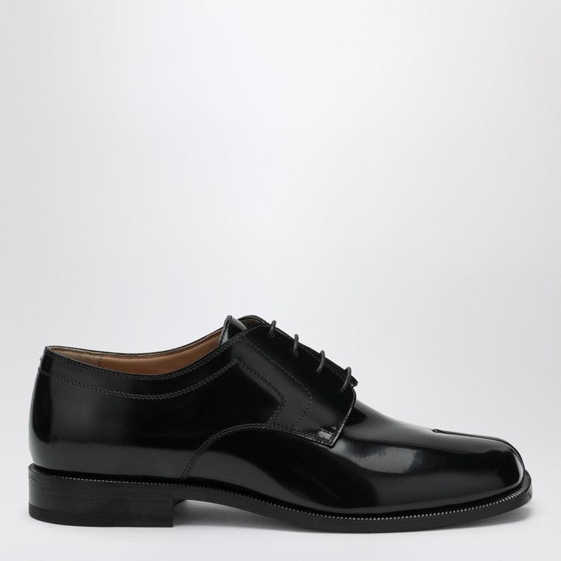Shoes Maison Margiela - Black Tabi lace-up shoe in polished calfskin - 45 IT Brand