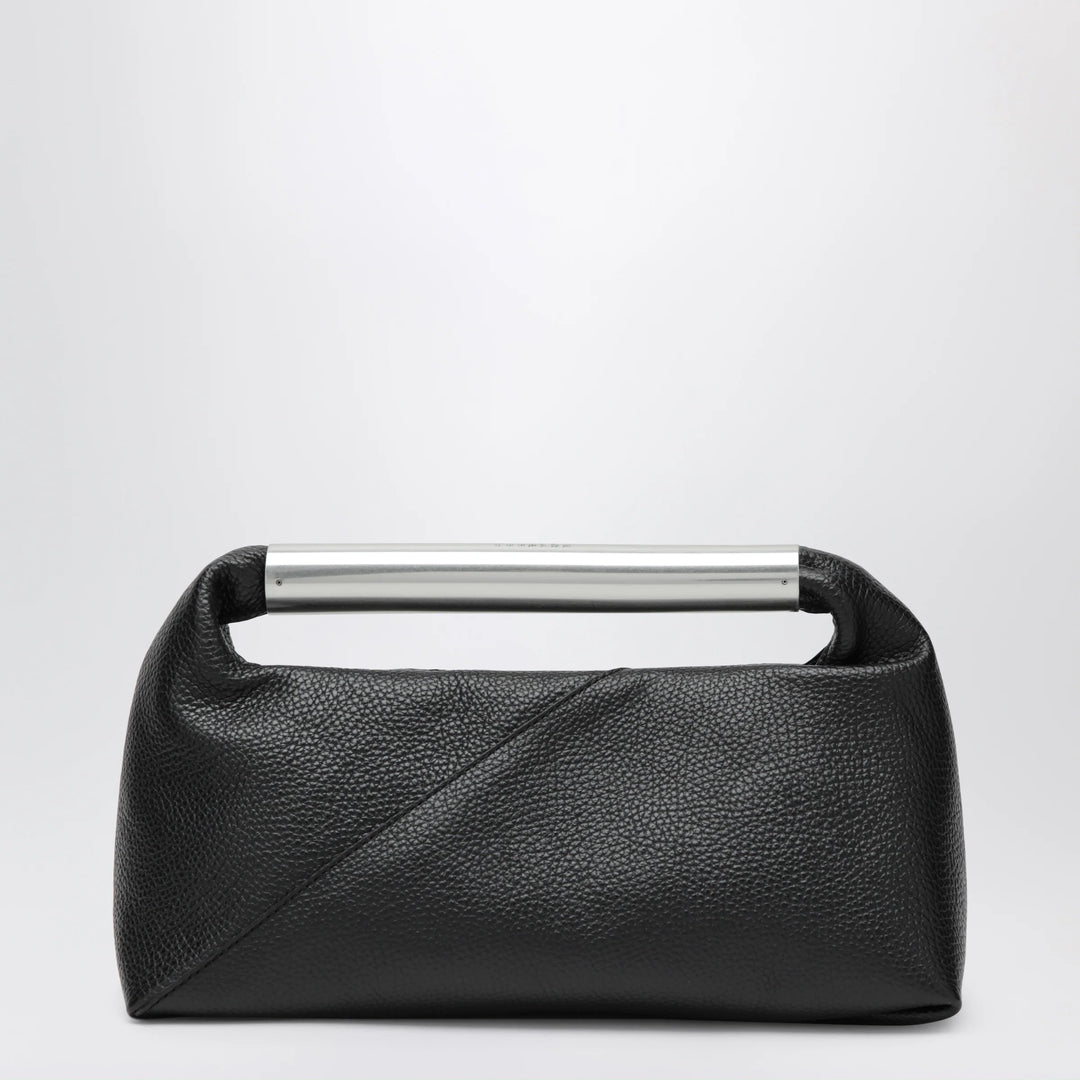 MM6 Maison Margiela - Japanese Jewel Handle handbag in grained calf leather, black