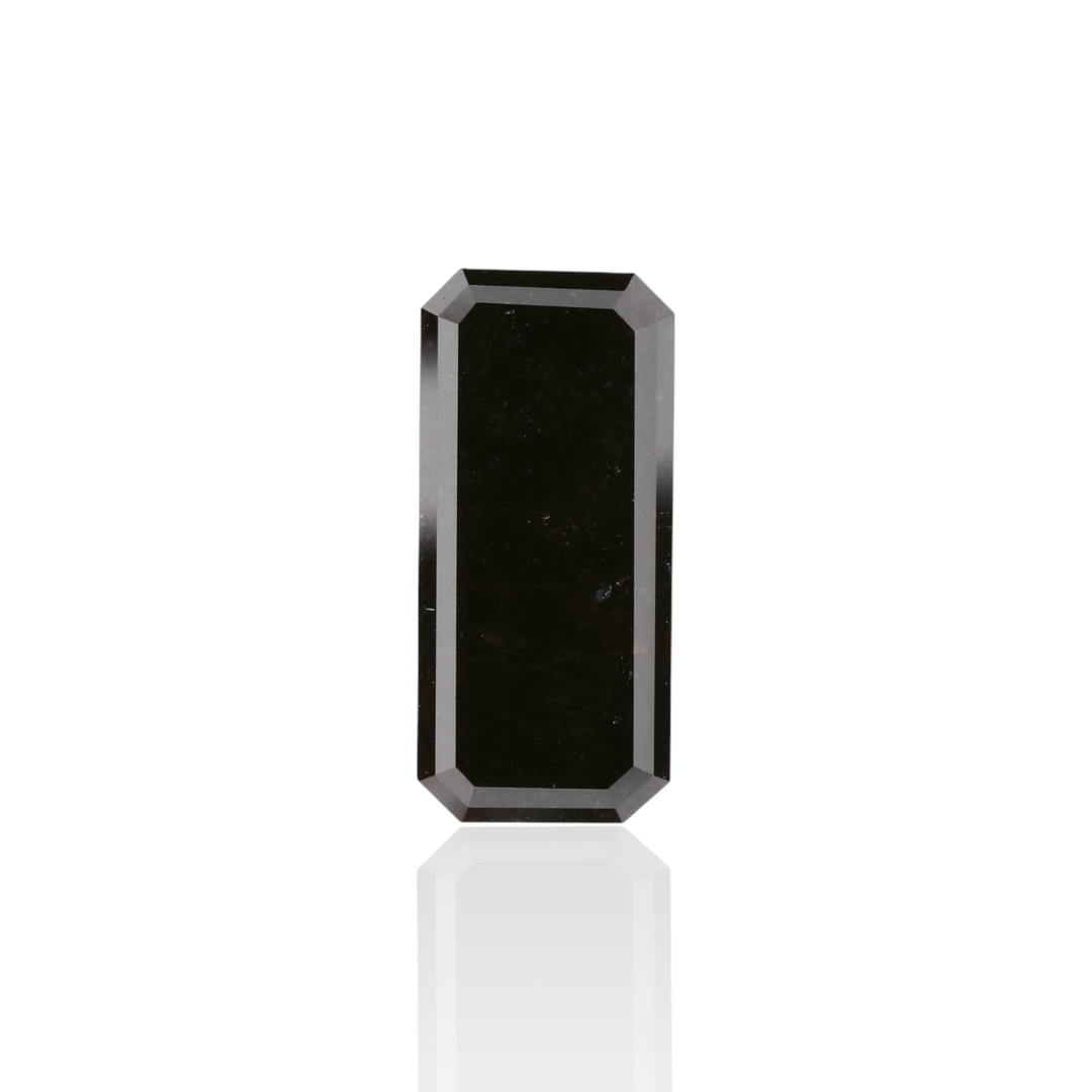 3.53 Carat Natural Black Emerald Diamond GIA