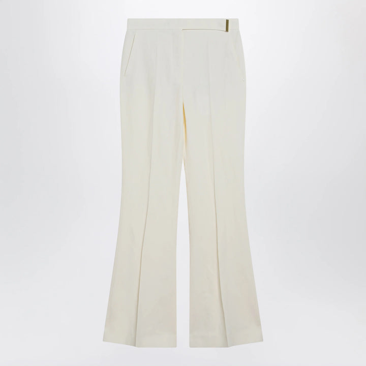 Sportmax - Low-rise flare trousers in viscose and textile paper