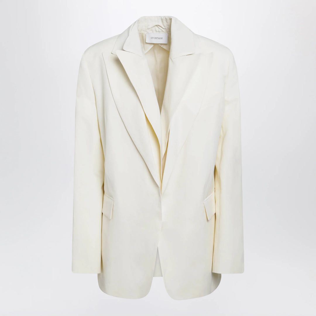Sportmax - Double-collar blazer in viscose blend, yellow