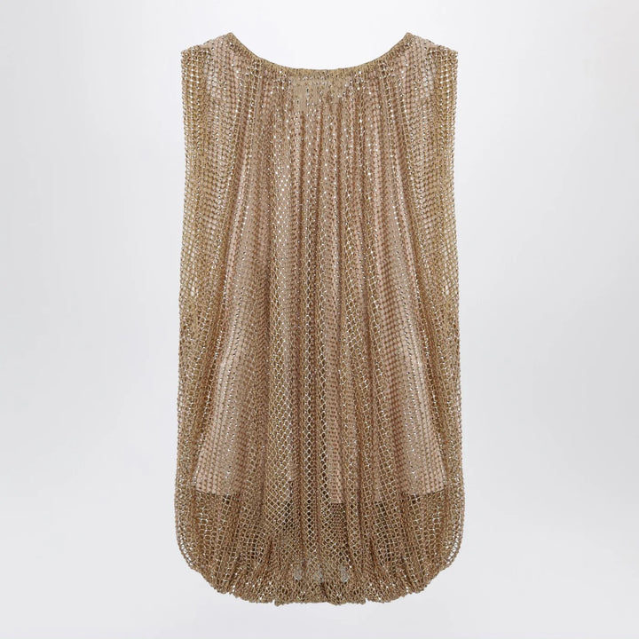 Sportmax - Camel mesh top with crystals