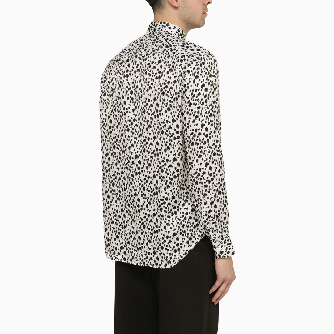 PT Torino - White viscose striped shirt