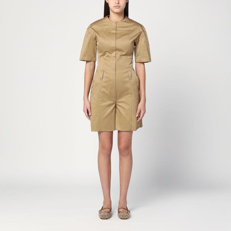 Dresses TheLatest - Camel-coloured short jumpsuit in cotton - 40 IT Brand