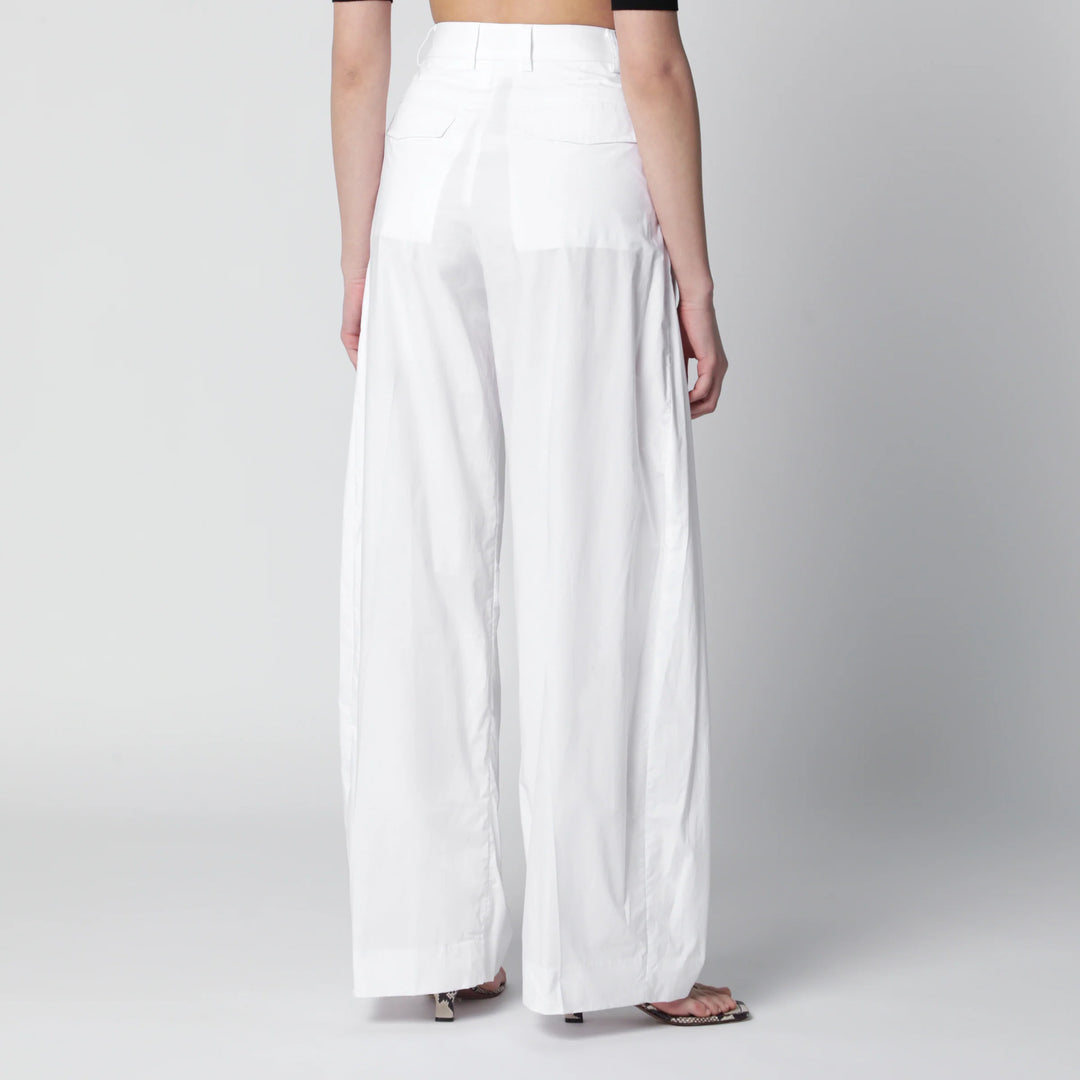 TheLatest - Axel pleated wide-leg cotton trousers in white