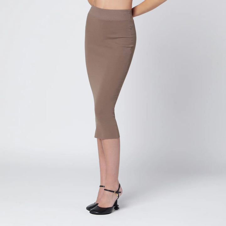 Entire Studios - Light brown viscose-blend midi skirt
