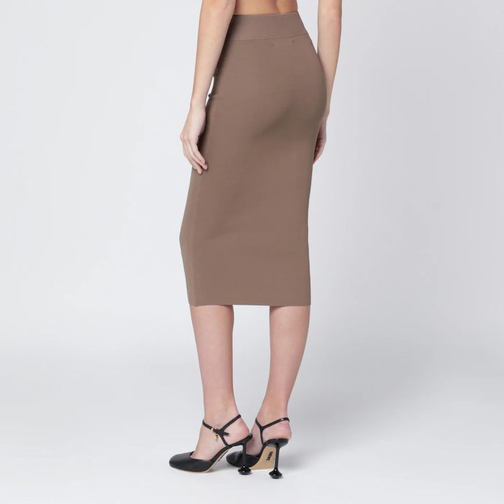Entire Studios - Light brown viscose-blend midi skirt