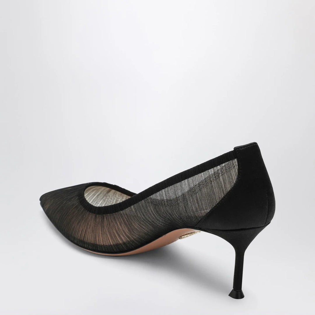 Aquazzura - Voile black pumps in satin and mesh