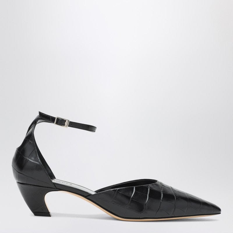 Shoes Le Monde Béryl - Black Victoria decollete with crocodile print - 36 IT Brand