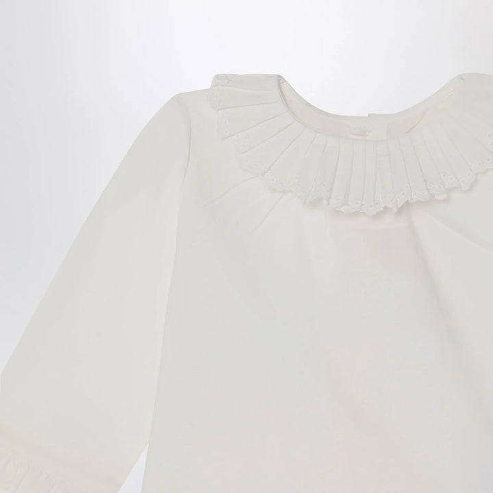 Bonpoint - White Joliette blouse with ruffles