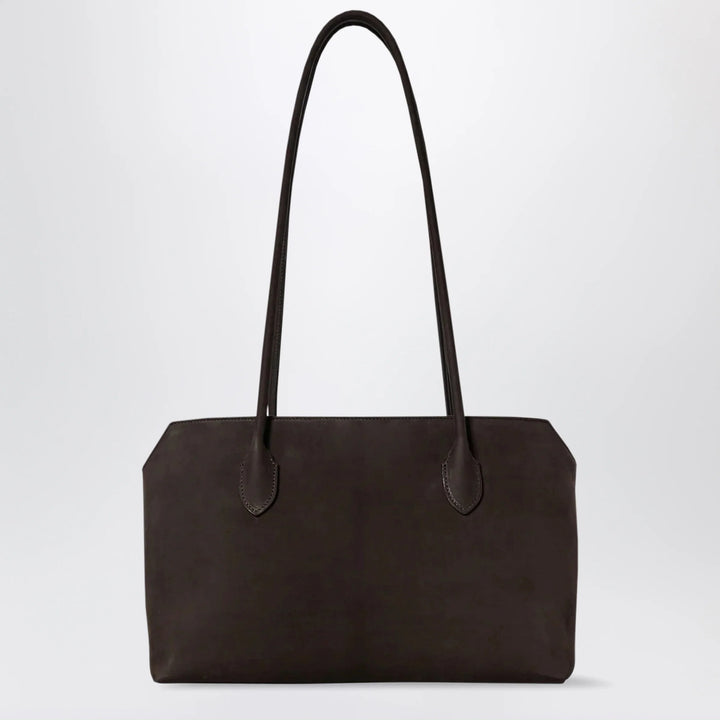 The Row - Terrasse nubuck calf leather shoulder bag, ebony brown