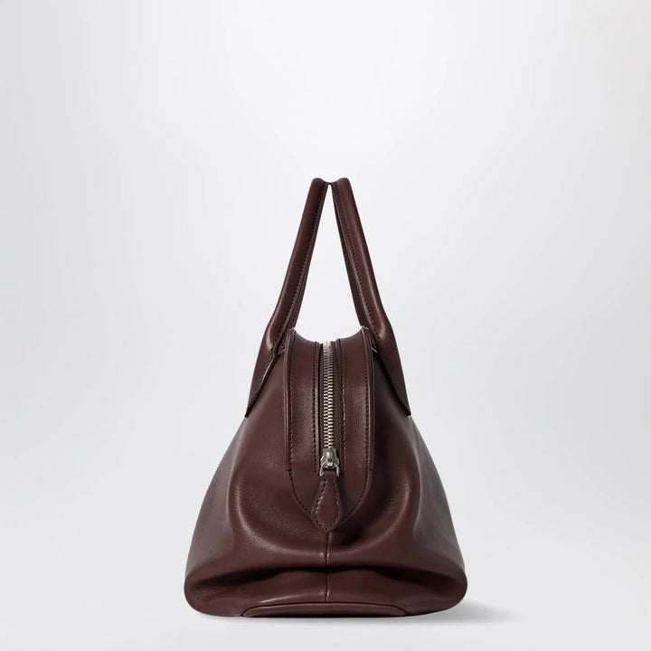 The Row - Agnes soft glossy calfskin handbag in burgundy
