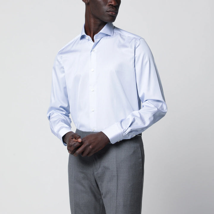 XACUS - Travel Tailor Fit light blue shirt