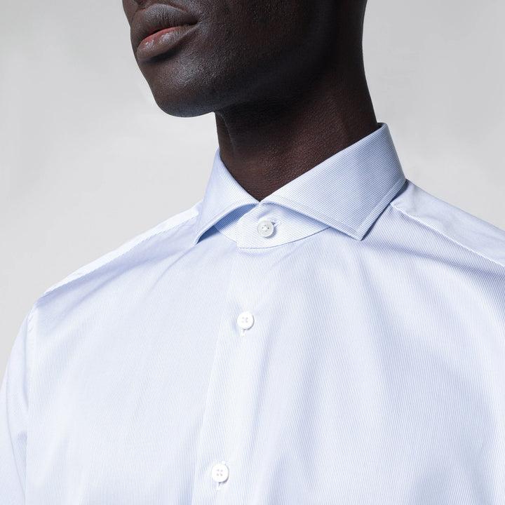 XACUS - Travel Tailor Fit light blue shirt